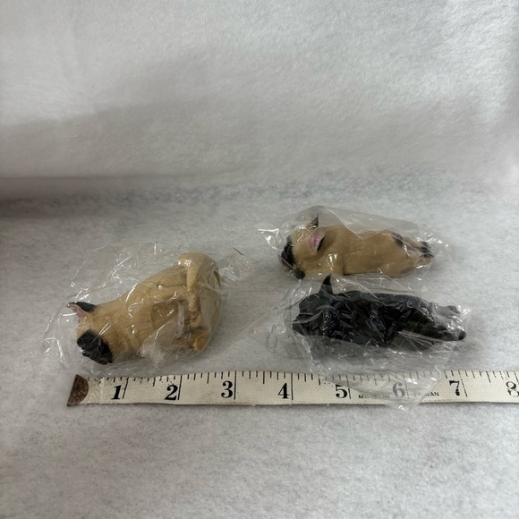 Set of 3 FRENCH BULLDOG Squishy Gachapon Toys Figures Brown Black Fawn Dog - Picture 5 of 8